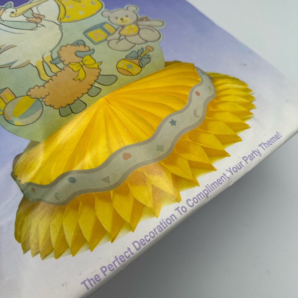 VTG Amscan Baby Shower Honeycomb Centerpiece NOS Never Opened - Picture 5 of 6